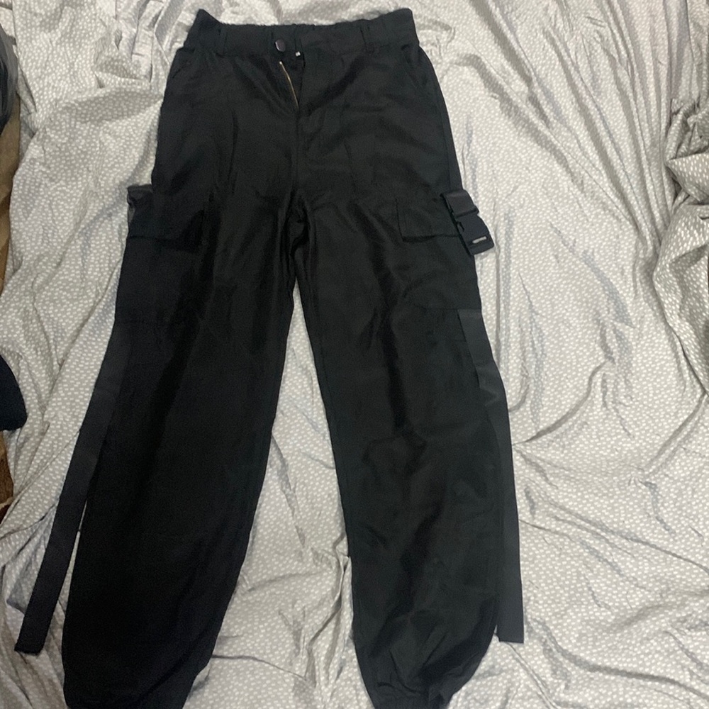 Junior Sized Black Cargo Pants